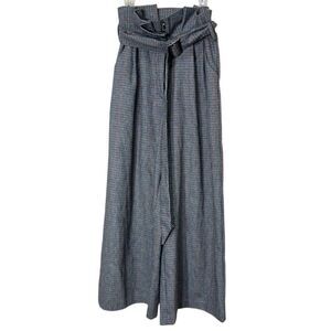 J.O.A. Just‎ One Answer Wool Blend Paper bag Wide Leg Plaid Trousers XS